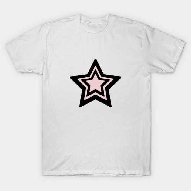 pink black star design T-Shirt by Artistic_st